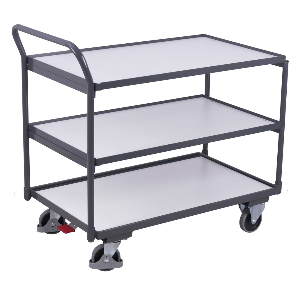 VARIOfit ESD-Tischwagen mit drei Ladeflächen