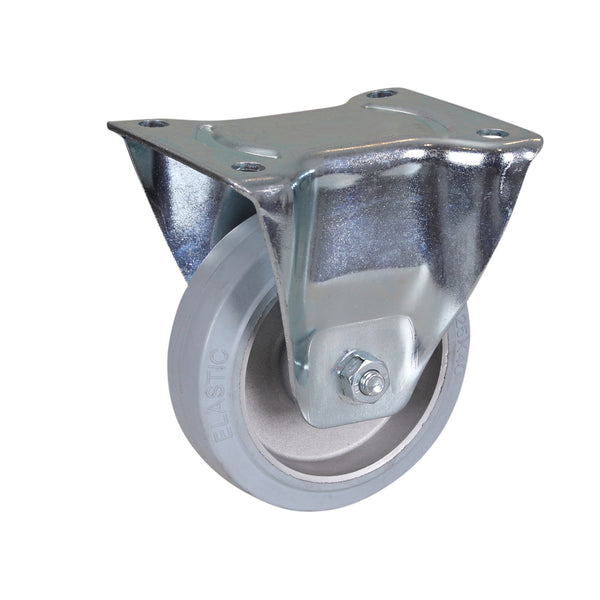 Bockrolle Elastikvollgummi, 125 x 40 mm, grau
