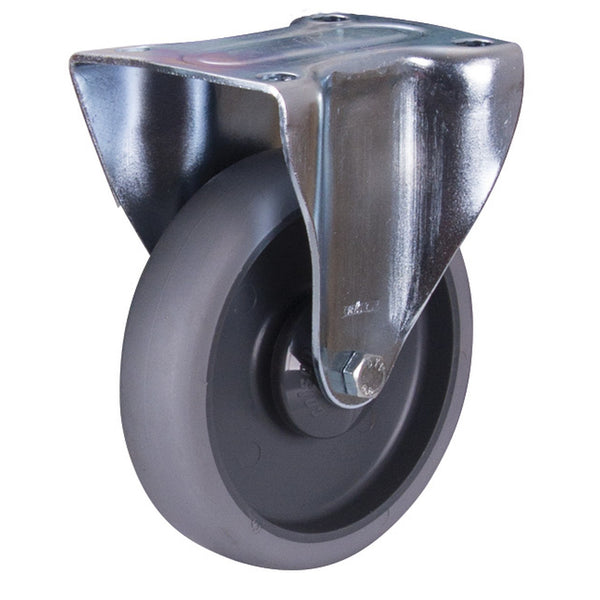 Bockrolle thermoplastisch, 125 x 30 mm, grau