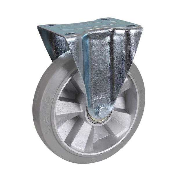 Bockrolle Elastikvollgummi, 200 x 50 mm, grau