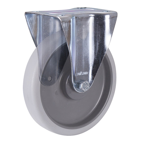 Bockrolle thermoplastisch, 200 x 40 mm, grau