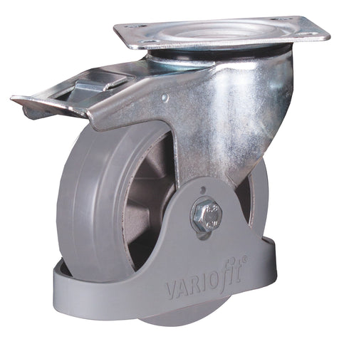 VARIOfit Bremsrolle Elastikvollgummi, 160 x 50 mm, grau dpg-160.012
