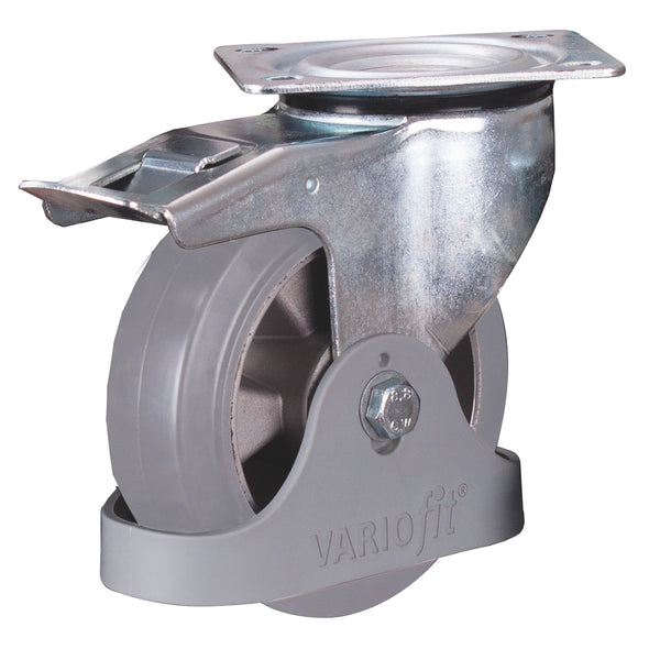 Bremsrolle Elastikvollgummi, 160 x 50 mm, grau