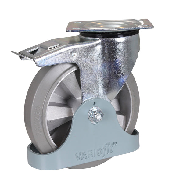 Bremsrolle Elastikvollgummi, 200 x 50 mm, grau