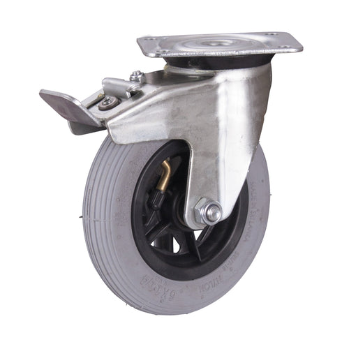 VARIOfit Bremsrolle mit Luftreifen, 150 x 30 mm, grau dpl-150.001