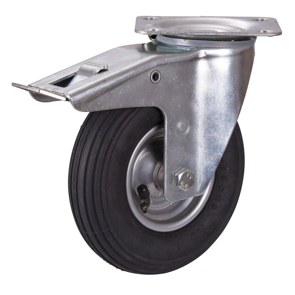 Bremsrolle mit Luftreifen, 200 x 50 mm, schwarz