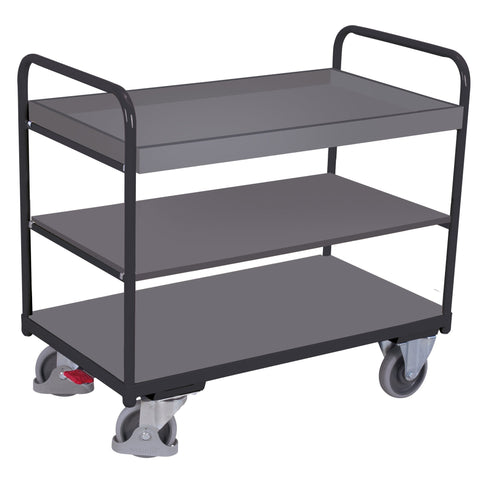 Etagenwagen niedrig, 2 Etagen + 1 Tablett