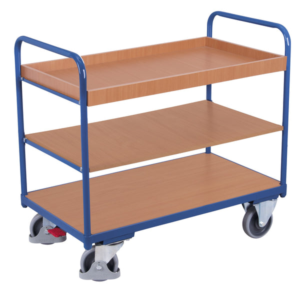Etagenwagen niedrig, 2 Etagen + 1 Tablett