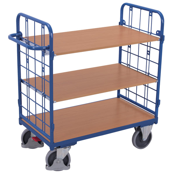 Etagenwagen niedrig mit Gitterwänden, 3-Wand