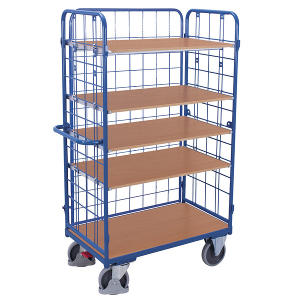 Etagenwagen hoch mit Gitterwänden, 4-Wand