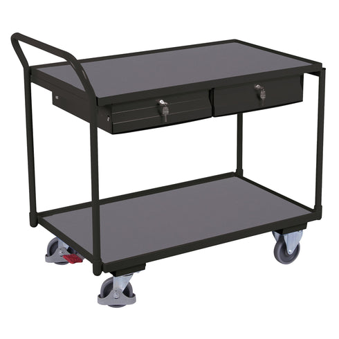 Tischwagen mit 2 Ladeflächen und 2 Schubladen