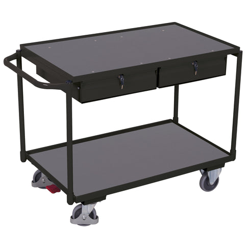 Tischwagen mit 2 Ladeflächen und 2 Schubladen