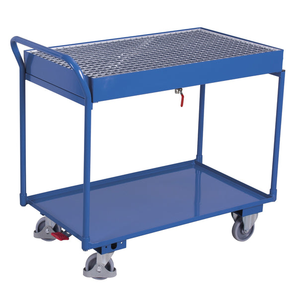VARIOfit Tischwagen mit 2 Ladeflächen und Gitterrost sw-600.505