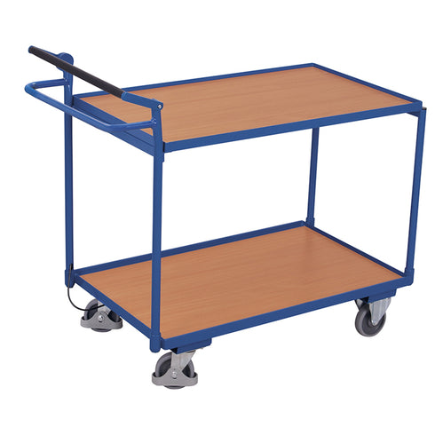 VARIOfit Tischwagen mit 2 Ladeflächen und Totmannbremse sw-600.548