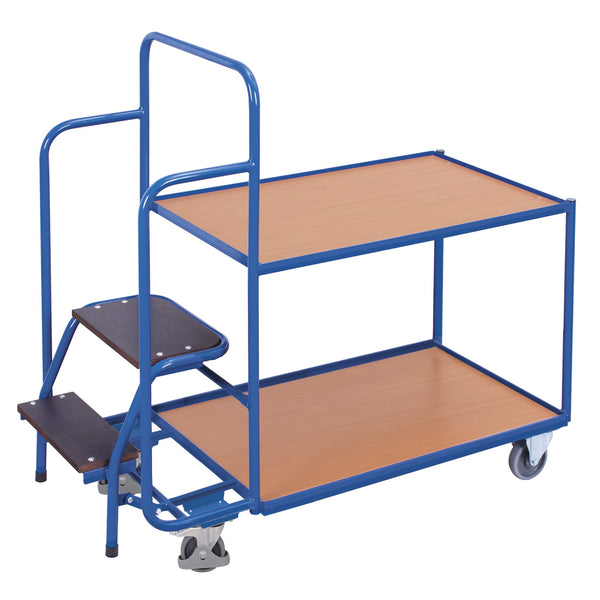 VARIOfit Kommissionierwagen mit 2 Ladeflächen, niedrig sw-600.614