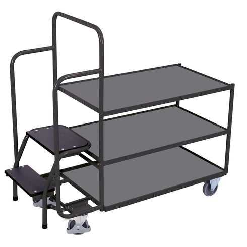 Kommissionierwagen mit 3 Ladeflächen, niedrig