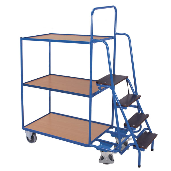 VARIOfit Kommissionierwagen mit 3 Ladeflächen, hoch sw-600.616