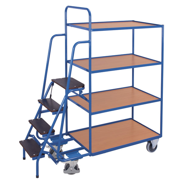 VARIOfit Kommissionierwagen mit 4 Ladeflächen, hoch sw-600.617