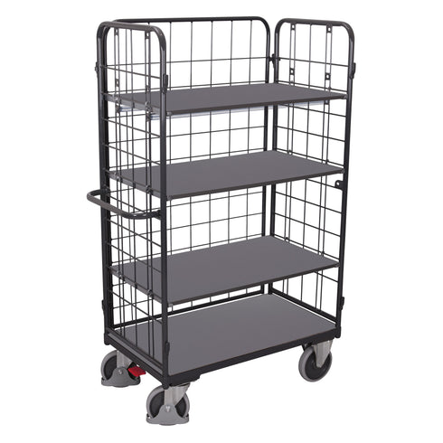 Etagenwagen hoch mit Gitterwänden, 3-Wand