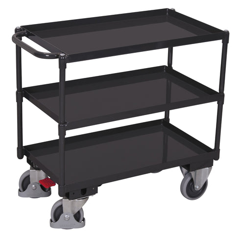 Tischwagen mit 3 Ladeflächen mit Wanne
