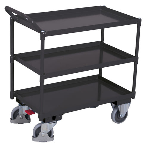Tischwagen mit 3 Ladeflächen mit Wanne