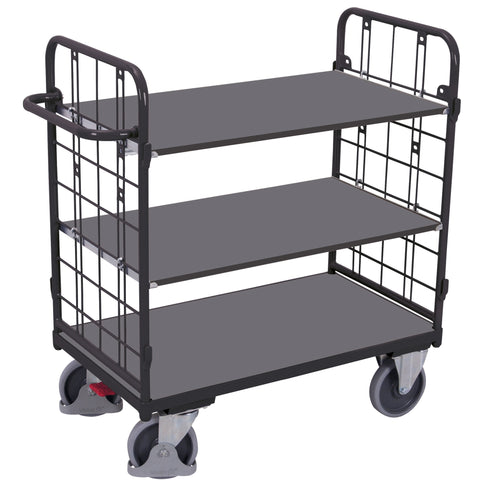 Etagenwagen niedrig mit Gitterwänden, 3-Wand