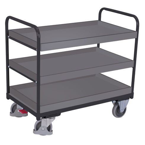 Etagenwagen niedrig, 3 Etagen + 1 Tablett