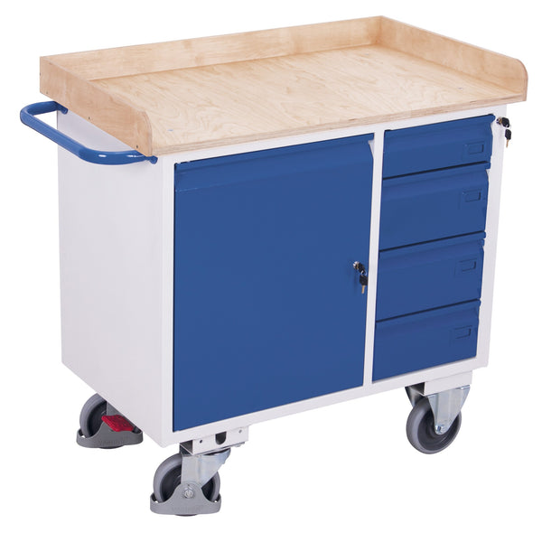 VARIOfit Werkstattwagen mit 4 Schubladen und Rand sw-985.002