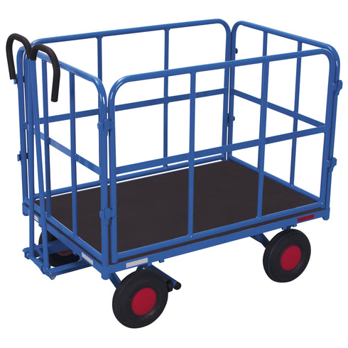 Handpritschenwagen mit 4 Rohrgitterwänden 700 kg